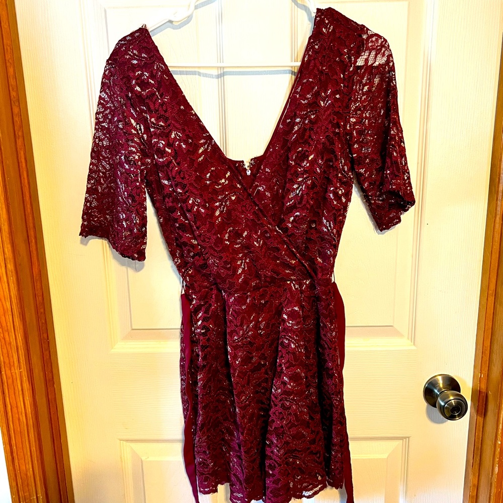 Charlotte Russe romper burgundy Xs